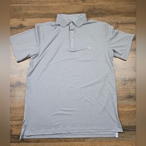 Birddogs Polo Shirt Mens L Gray Geometric Print Golf Performance Stretch